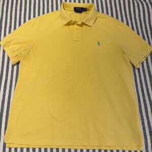 Ralph Lauren Polo Shirt Men’s Large Yellow Cotton Classic Fit Short Sleeve